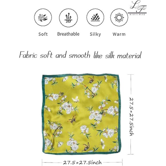 Satin Bandanas Head A10 Green Scarf Women Lightweight Silk Hair Wrap Sleep Scarf - Picture 3 of 6